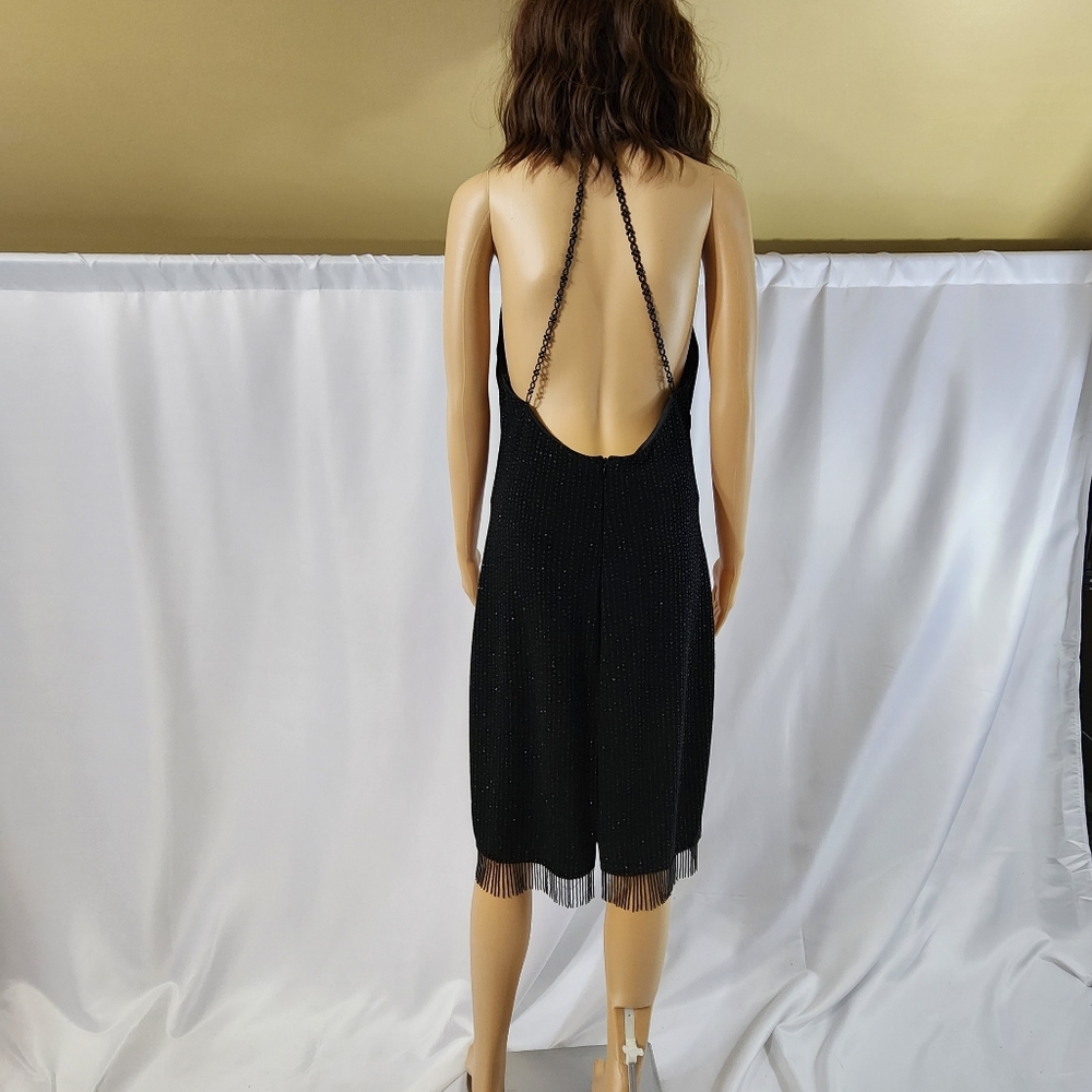 Little black dress halter dress size 13-14 by Bari Jay vintage dress classic - Picture 14 of 15